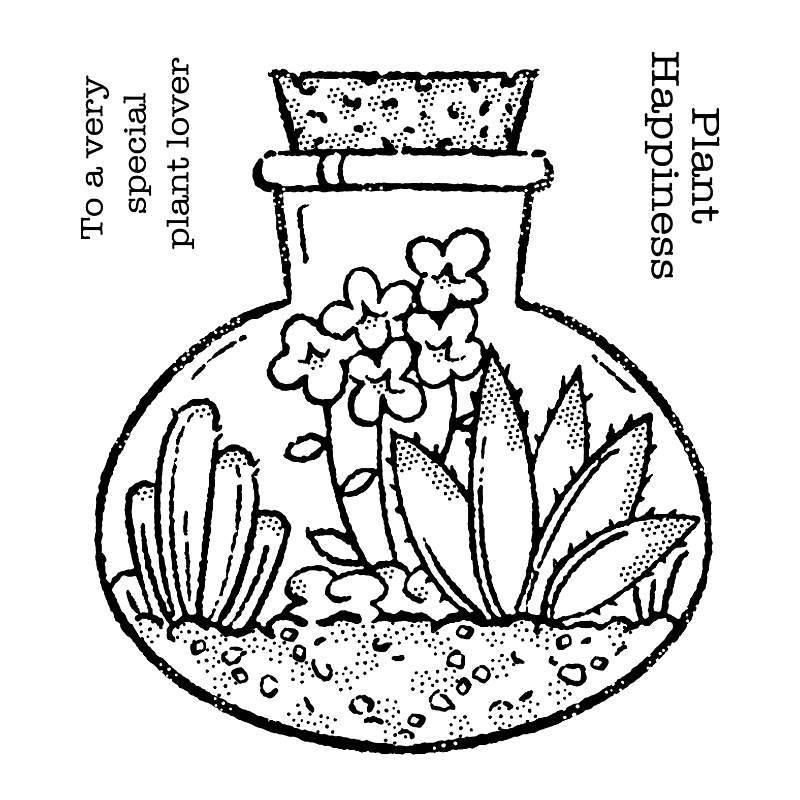 Woodware Clear Singles Terrarium 4 in x 4 in Stamp by Creative Expressions - Craftywaftyshop