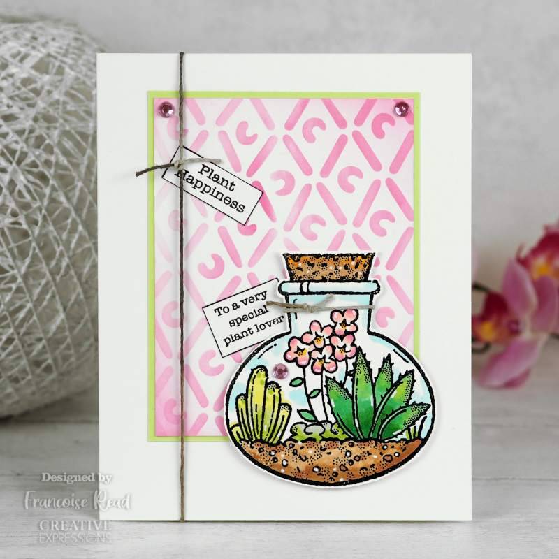 Woodware Clear Singles Terrarium 4 in x 4 in Stamp by Creative Expressions - Craftywaftyshop