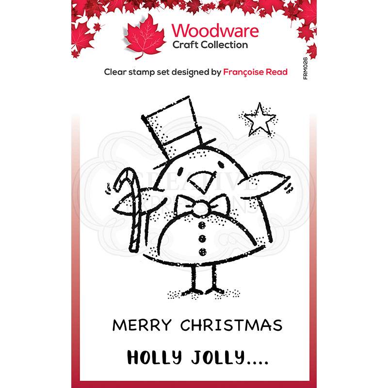Woodware Clear Singles Top Hat Robin Stamp by Creative Expressions - Craftywaftyshop