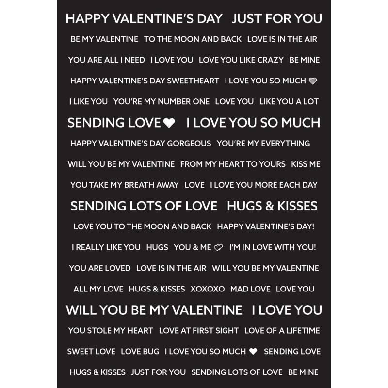 Wordies Sentiment Sheets – Be My Valentine Pk 4 6 in x 8 in by Creative Expressions - Craftywaftyshop
